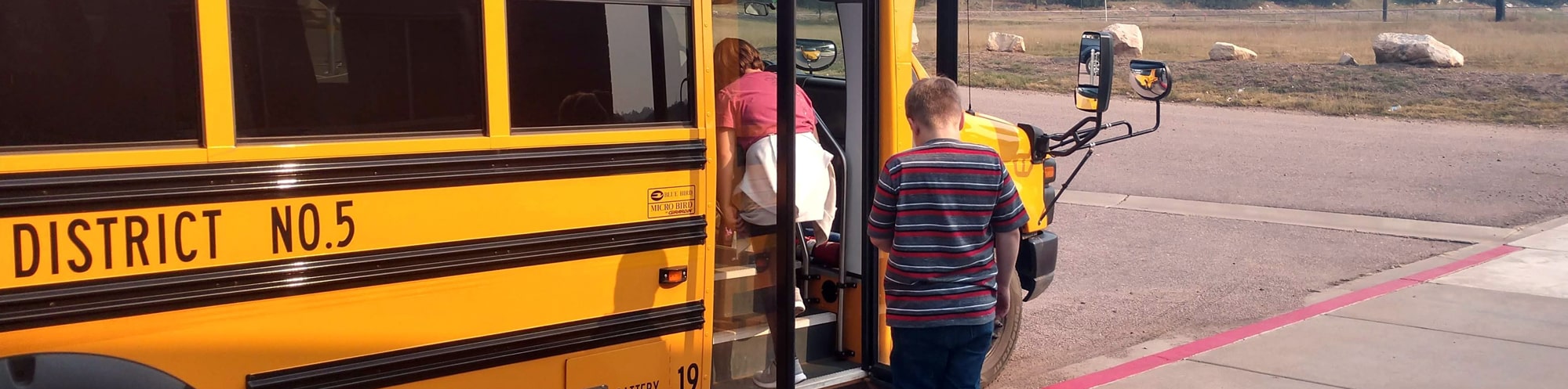 Chevelon Butte students getting on school bus